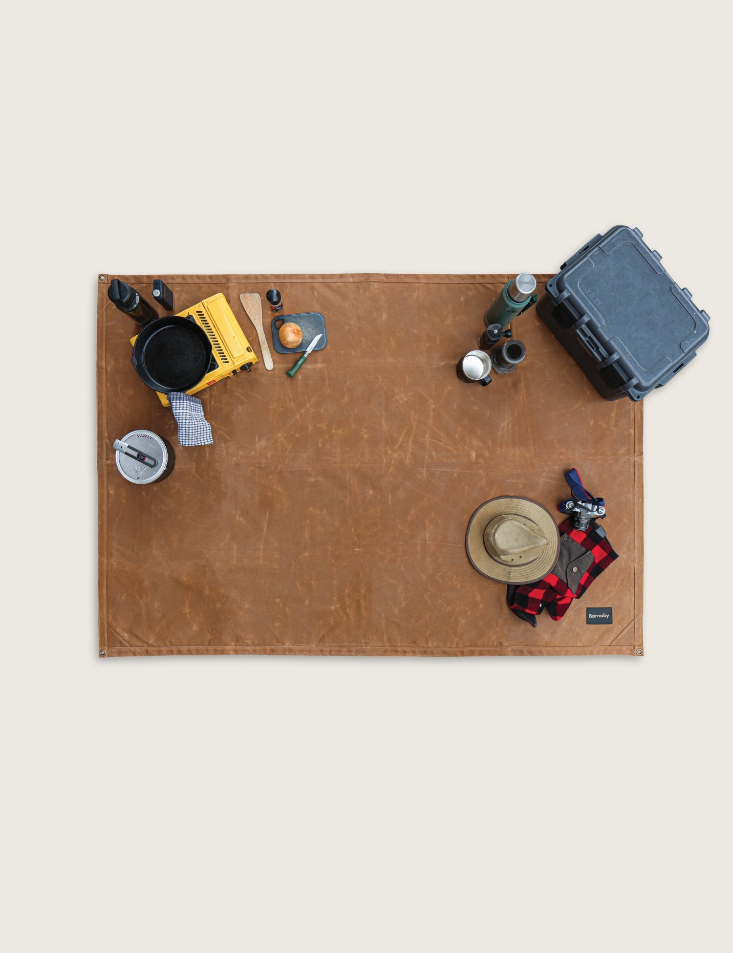 Waxed Canvas Picnic Mat - Tussock Brown