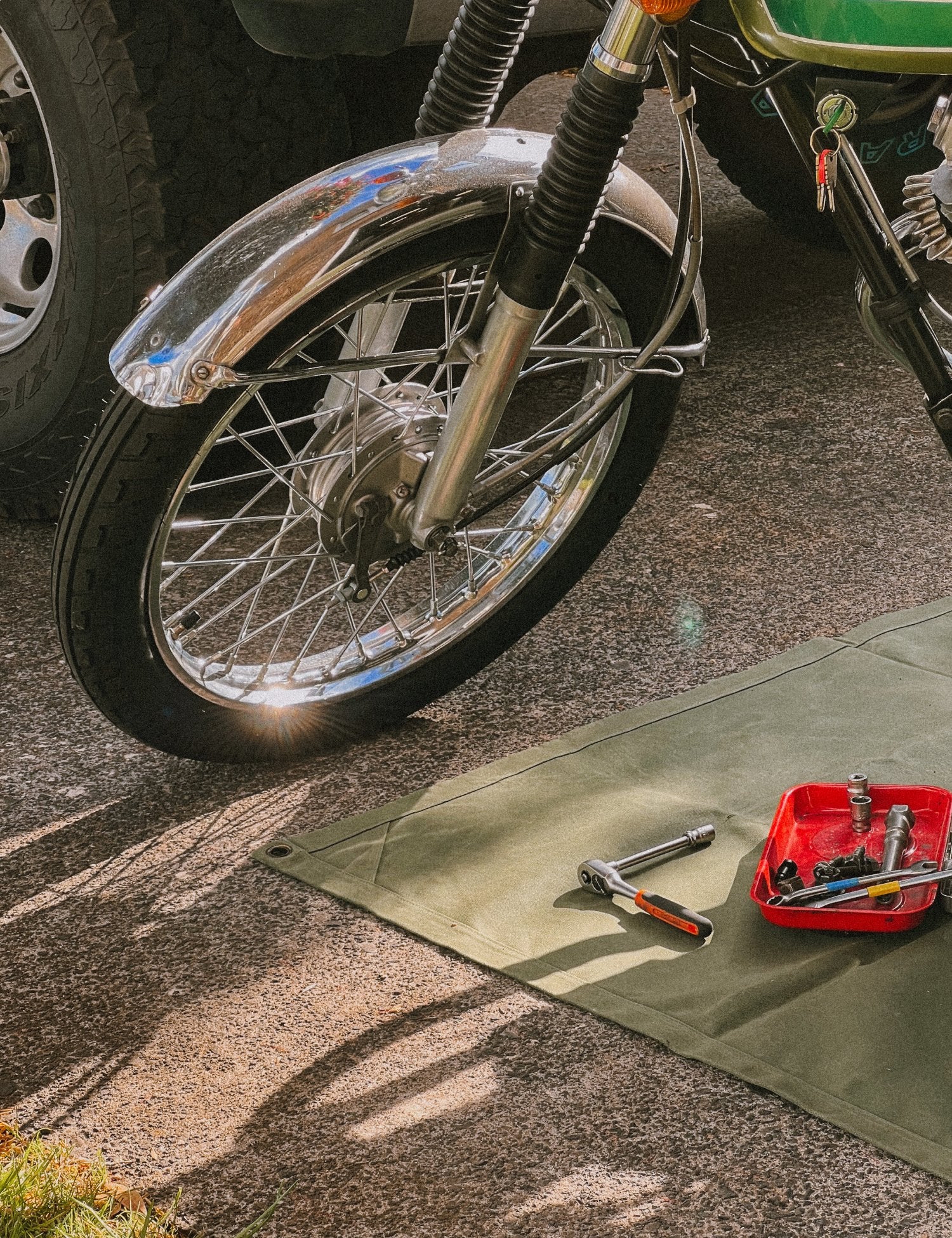 Waxed Canvas Picnic Mat - Waitākere Green