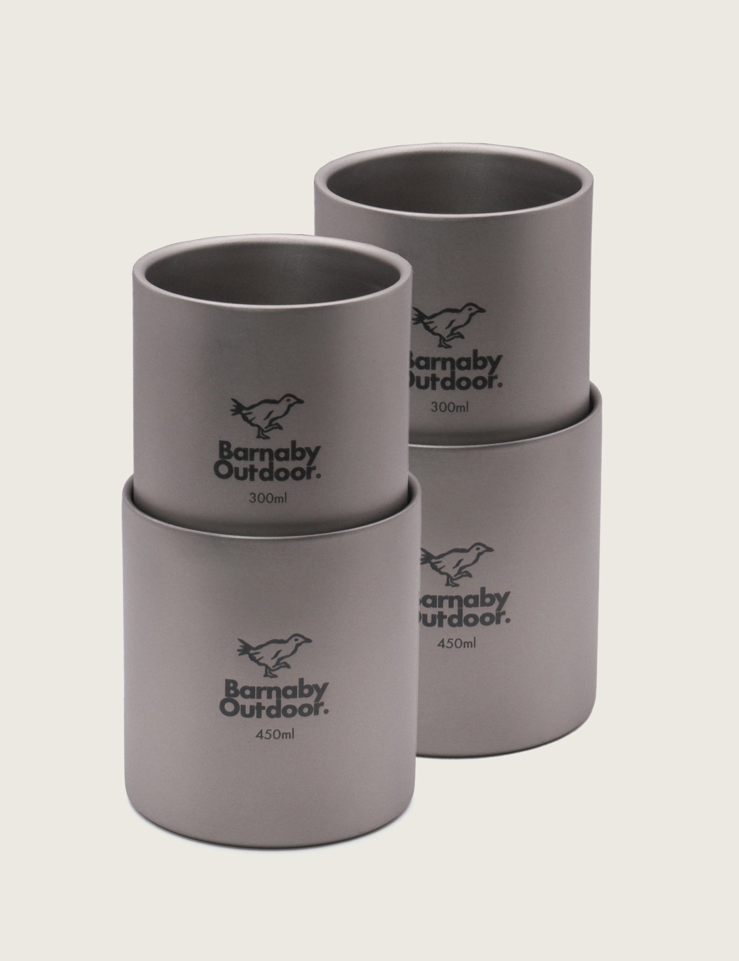 Titanium Double-Wall Barnaby Mug - FAMILY Nesting Set