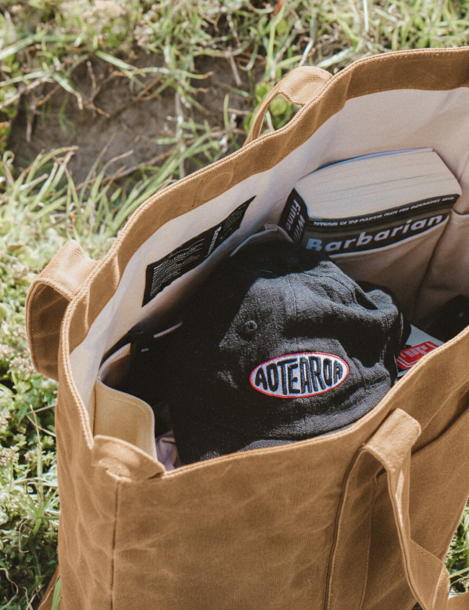 Barnaby Better Tote - Large waxed canvas everyday carry bag - Tussock - Barnaby Outdoor