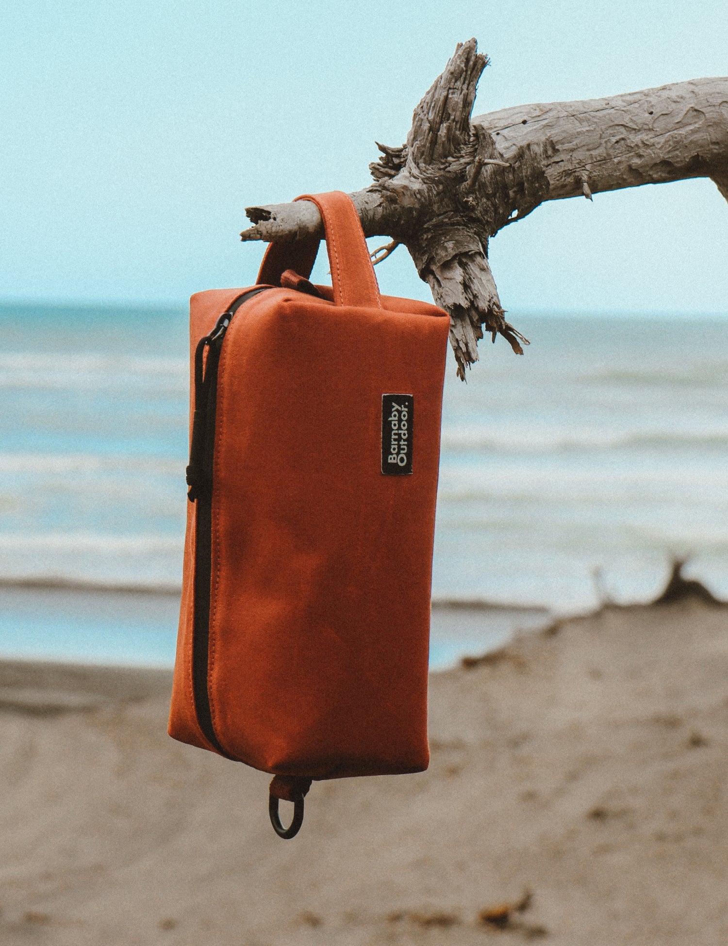 Field Wash Bag - Waxed Canvas - Tongariro Red - Barnaby Outdoor