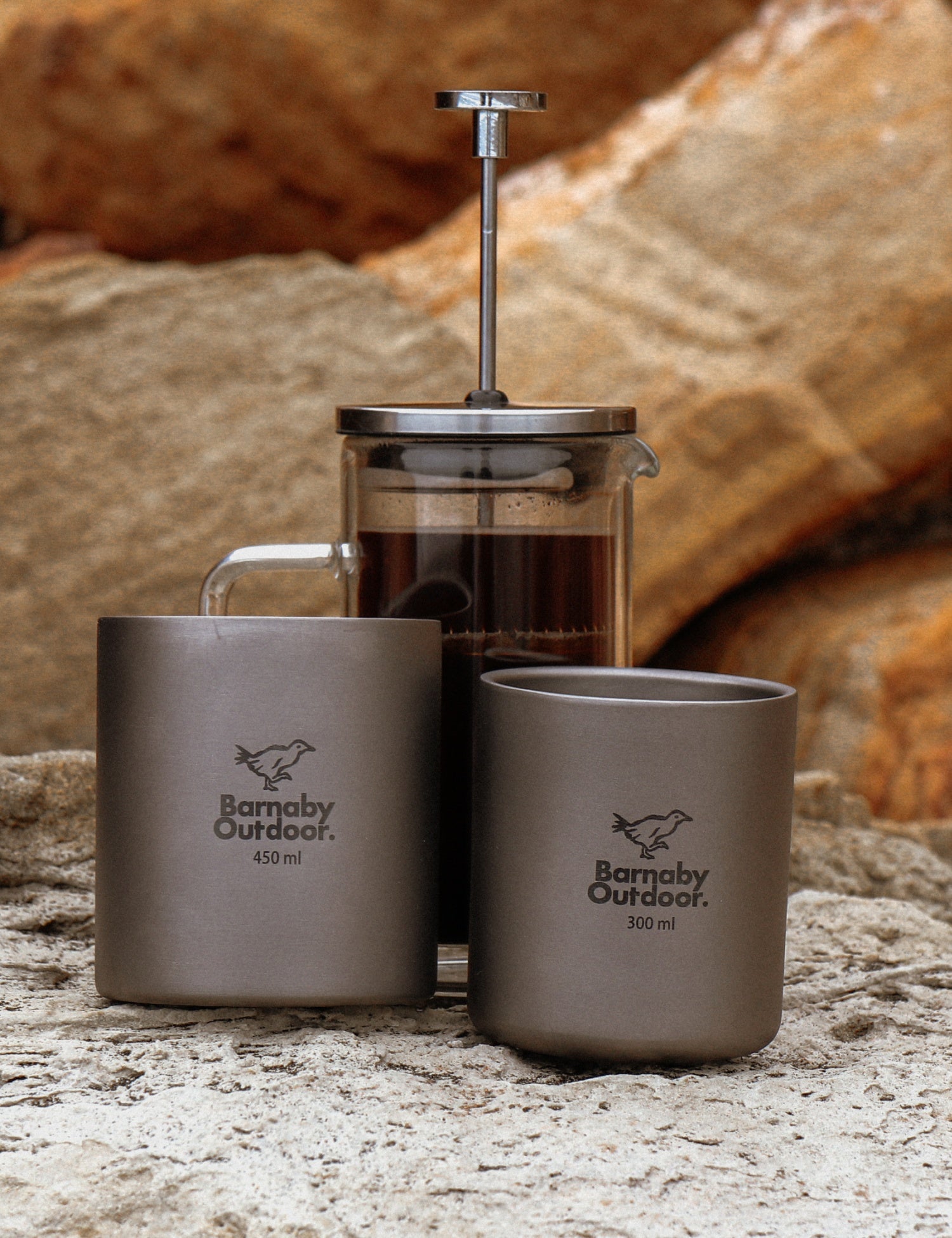 Titanium Double - Wall Barnaby Mug - Nesting Set - Barnaby Outdoor