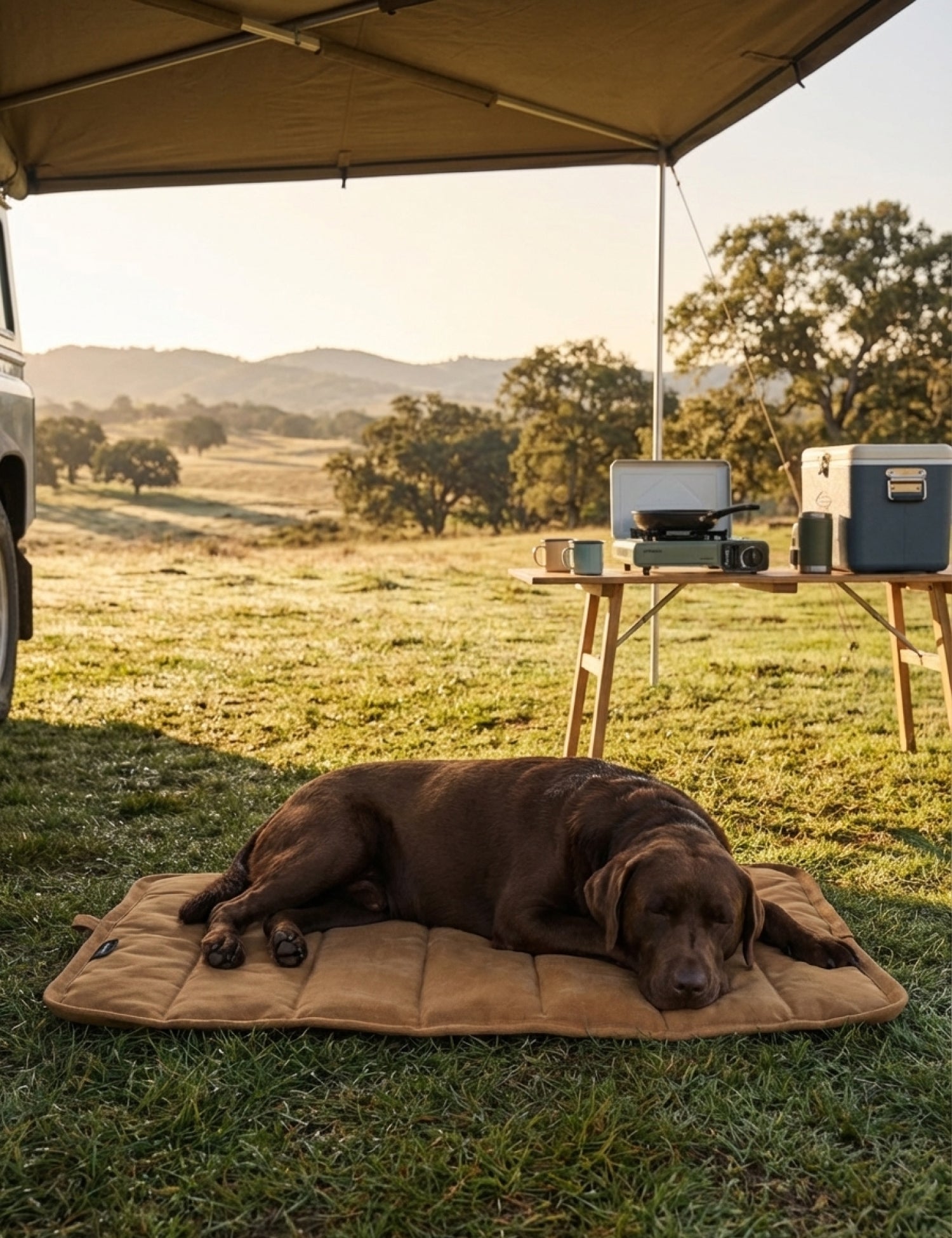 Water - Resistant Canvas Good Dog Mat – Tussock Brown - Barnaby Outdoor