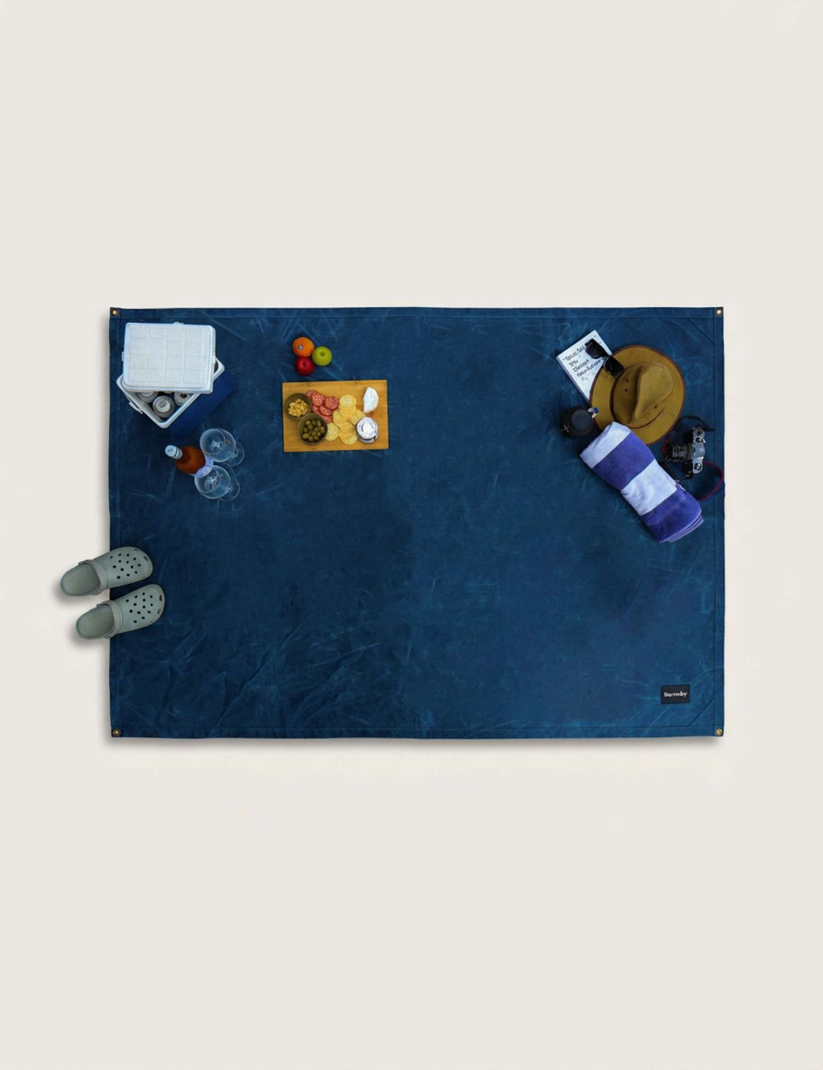 Waxed Canvas Picnic Mat - Wakatipu Blue - Barnaby Outdoor