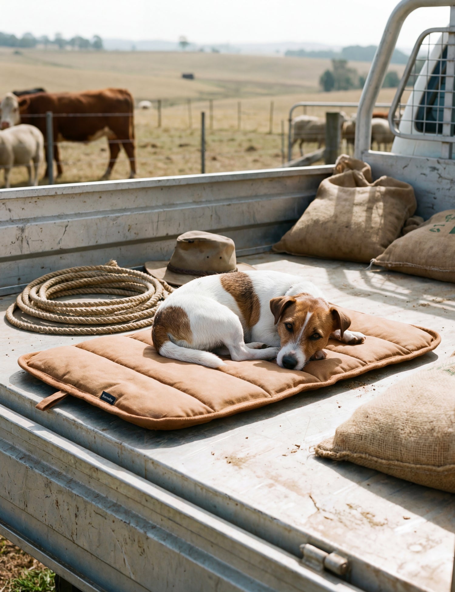 Water-Resistant Canvas Good Dog Mat – Tussock Brown