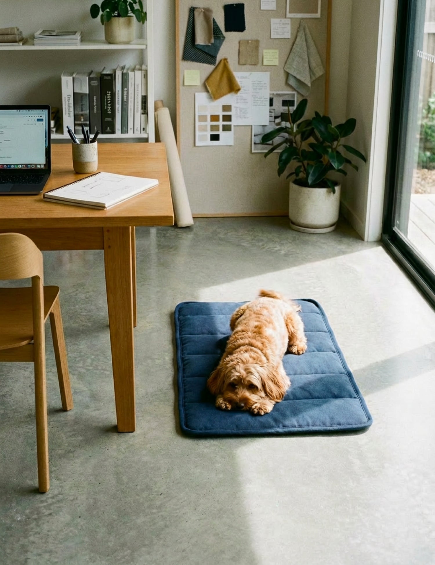 Water-Resistant Canvas Good Dog Mat – Wakatipu Blue