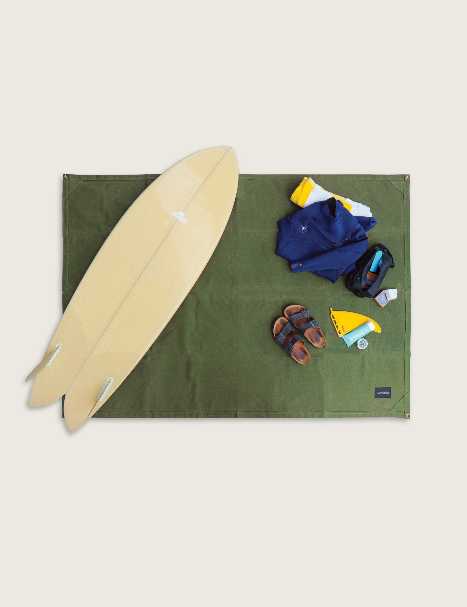 Waxed Canvas Picnic Mat - Waitākere Green