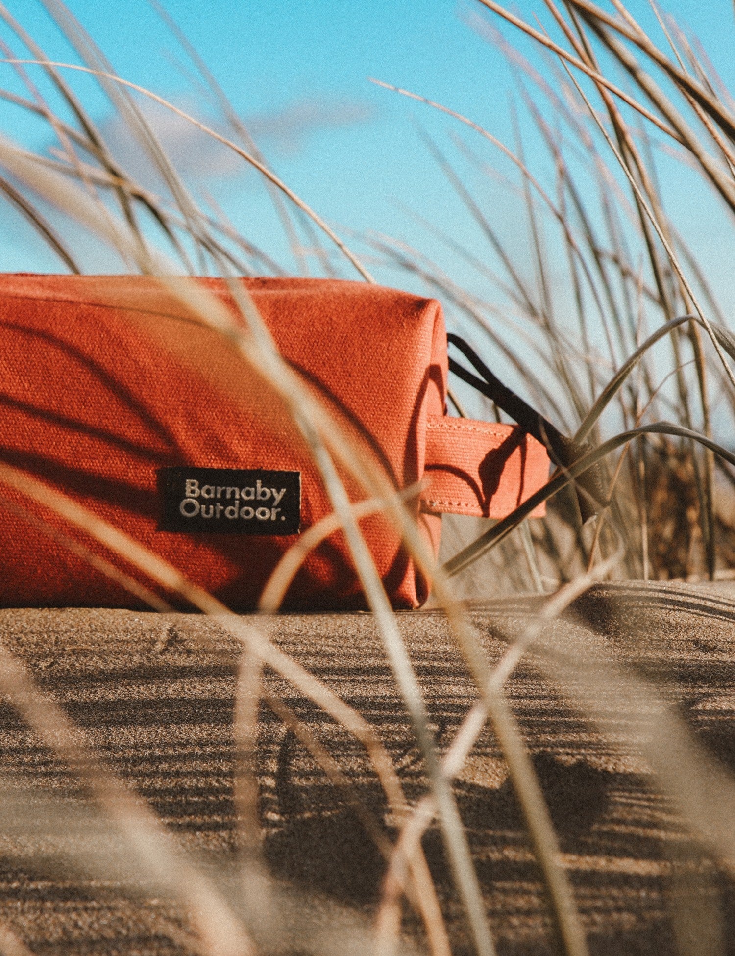 Field Wash Bag - Waxed Canvas - Tongariro Red - Barnaby Outdoor