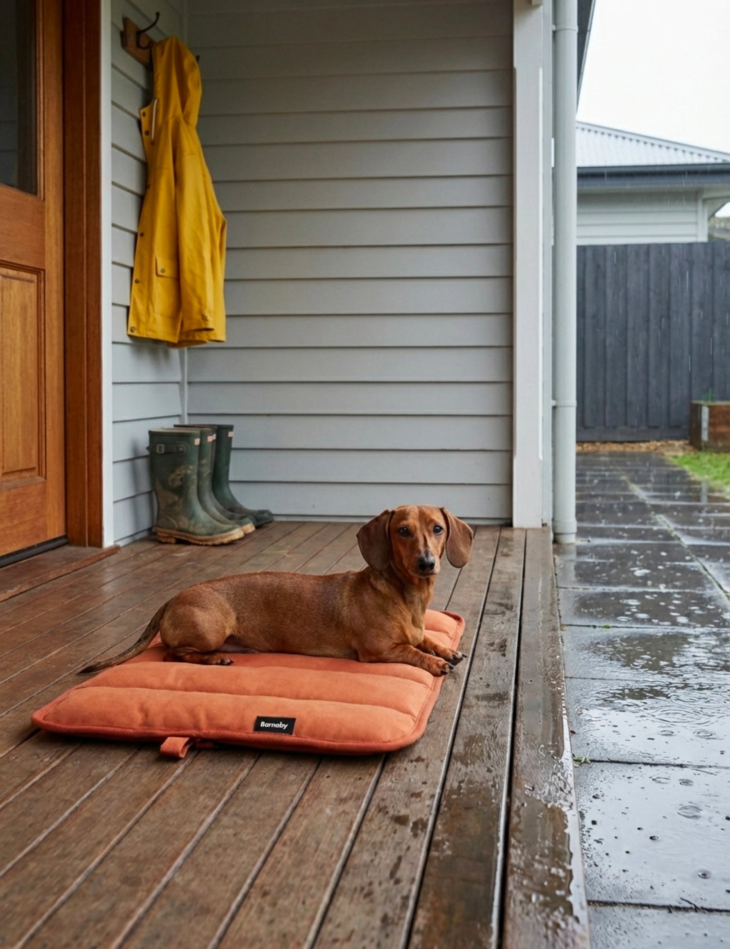 Water - Resistant Canvas Good Dog Mat – Bracken Orange - Barnaby Outdoor